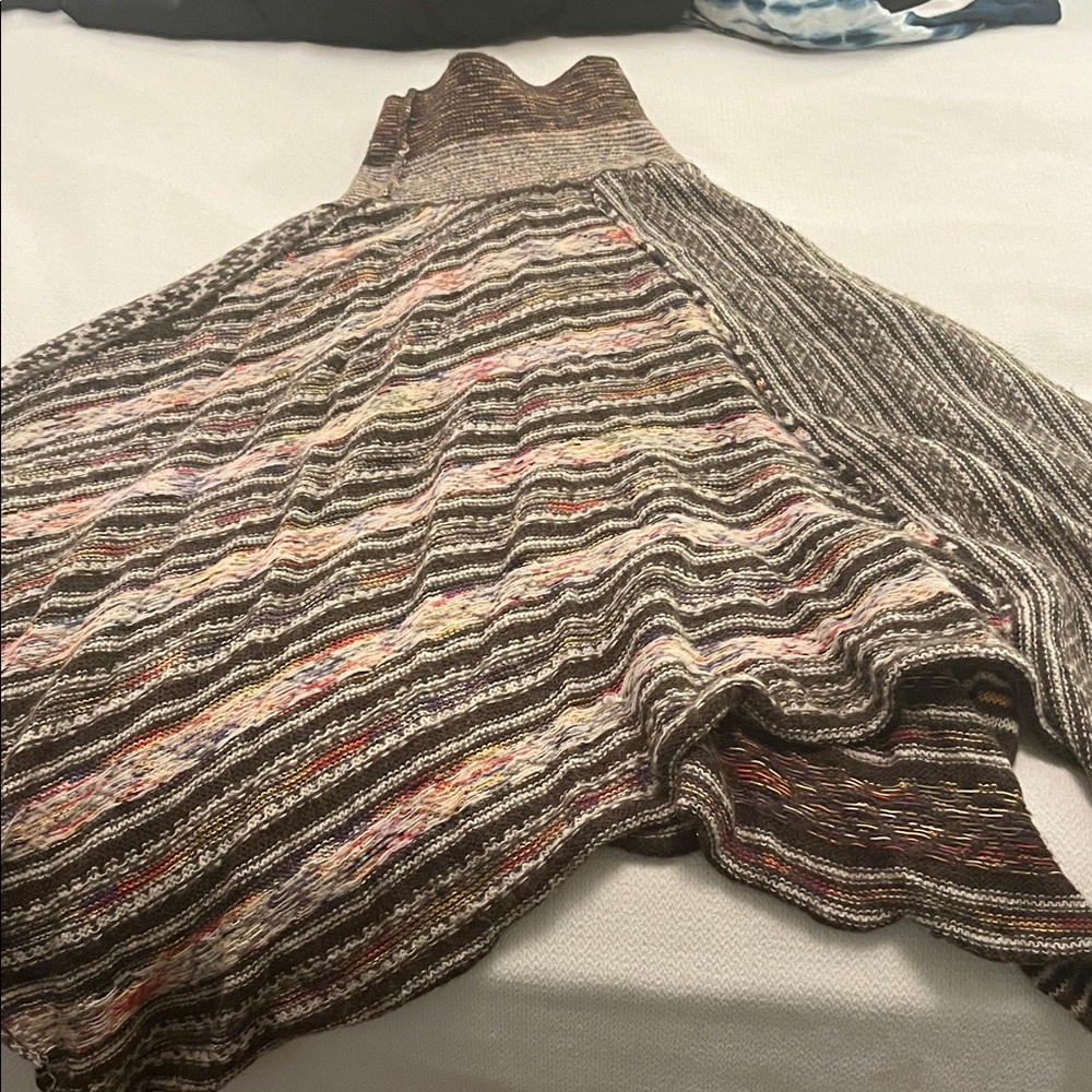 Elegant Multicolor Striped Women's Poncho